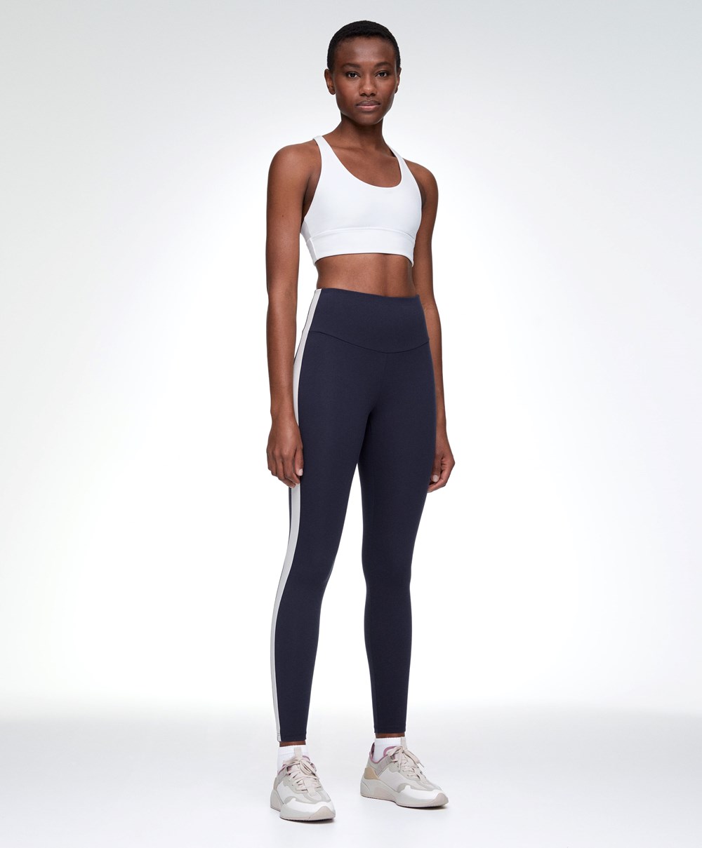 Oysho Comfortlux High-rise 65cm Ankle-length Leggings σκουρο μπλε | MDJSCL-024