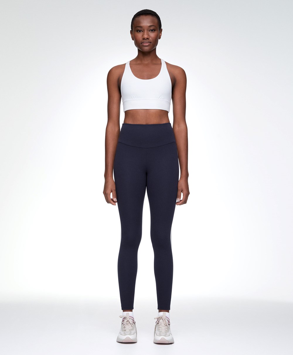 Oysho Comfortlux High-rise 65cm Ankle-length Leggings σκουρο μπλε | MDJSCL-024