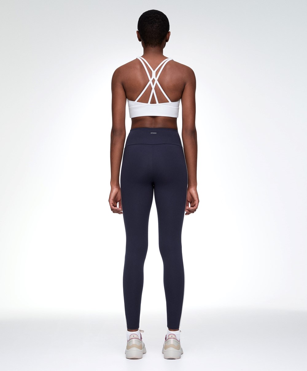 Oysho Comfortlux High-rise 65cm Ankle-length Leggings σκουρο μπλε | MDJSCL-024