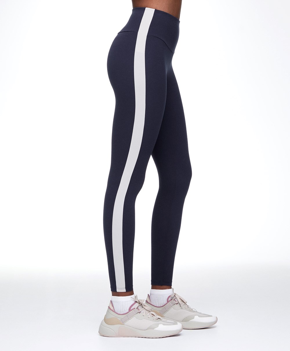 Oysho Comfortlux High-rise 65cm Ankle-length Leggings σκουρο μπλε | MDJSCL-024