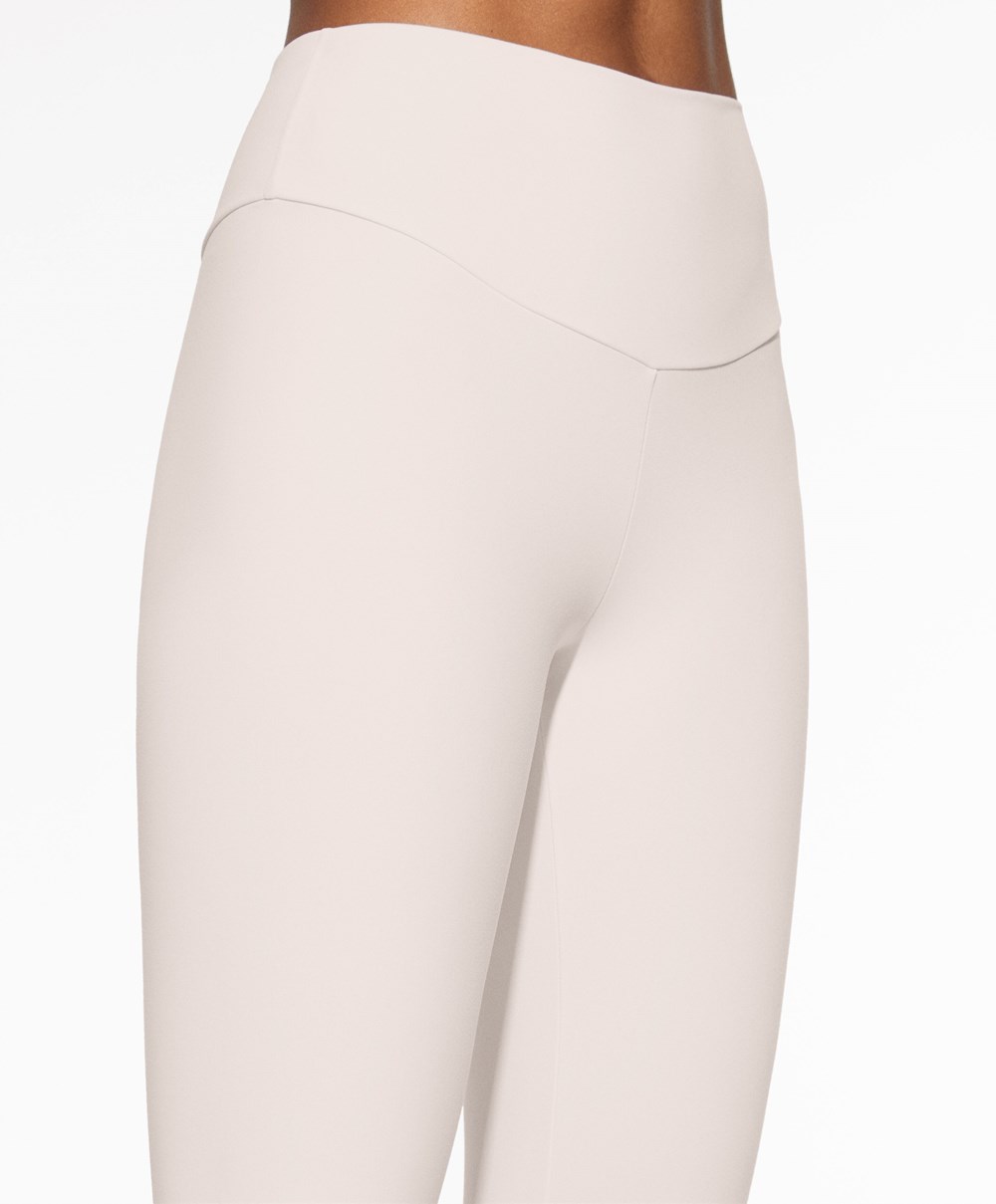 Oysho Comfortlux High-rise Ankle-length Leggings Ivory Ecru | GLUPBW-682