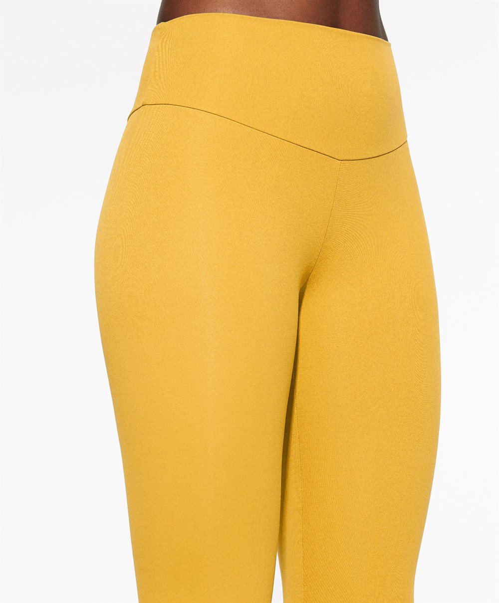 Oysho Comfortlux High-rise Ankle-length Leggings κίτρινα | IBZCUY-732