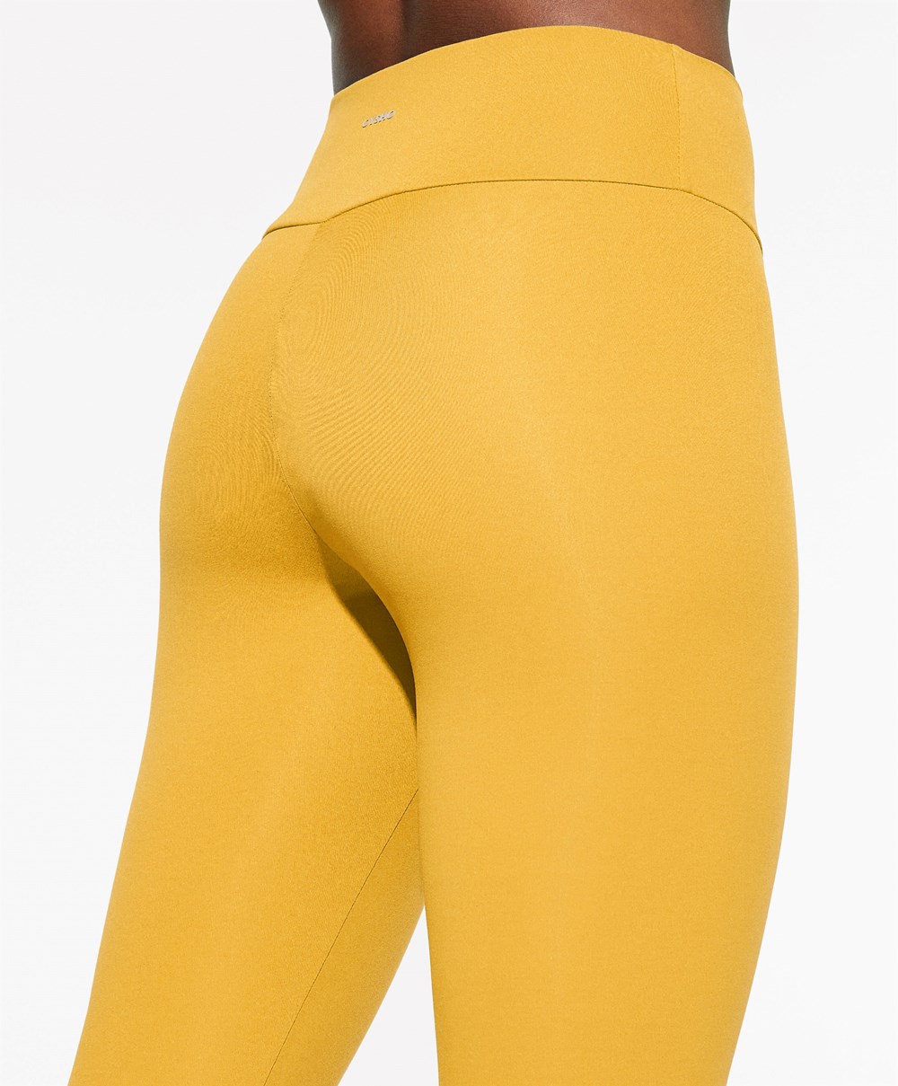 Oysho Comfortlux High-rise Ankle-length Leggings κίτρινα | IBZCUY-732