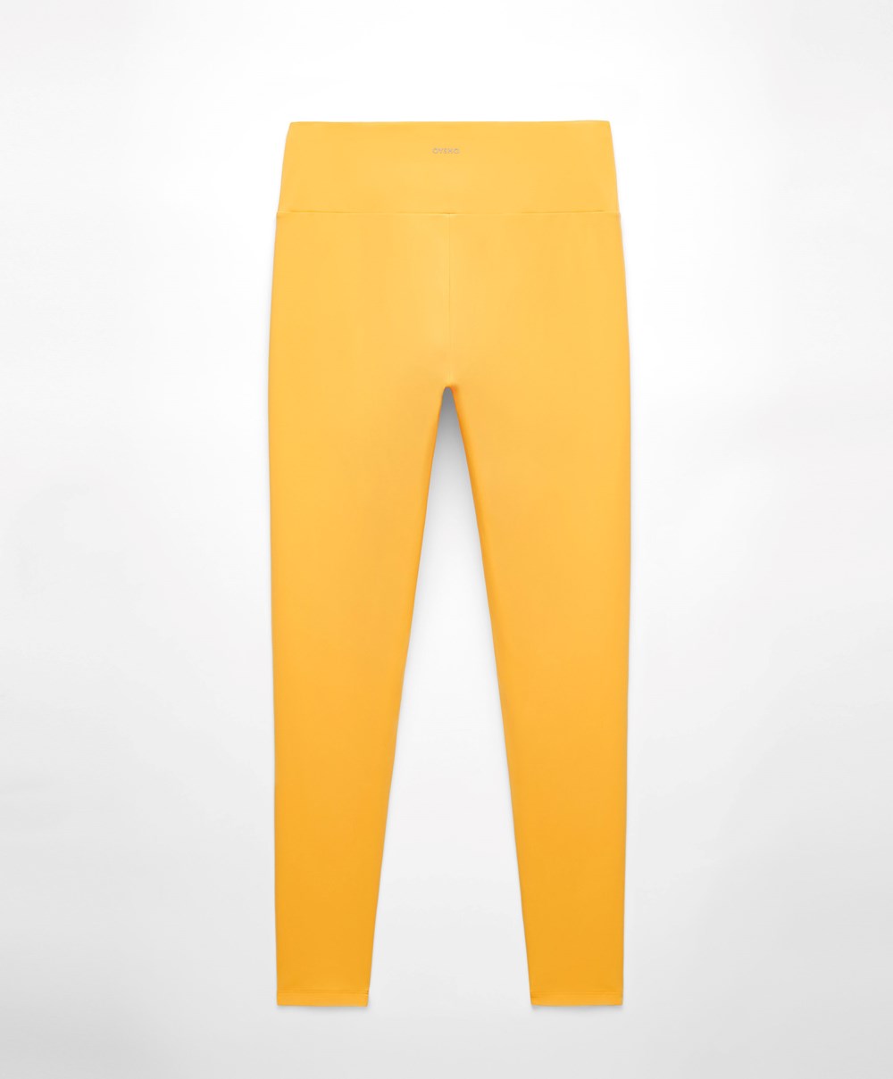 Oysho Comfortlux High-rise Ankle-length Leggings κίτρινα | IBZCUY-732