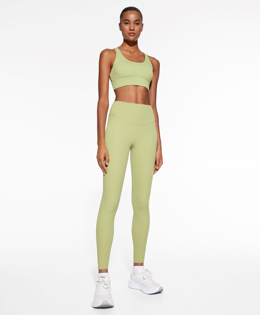 Oysho Comfortlux High-rise Ankle-length Leggings πρασινο | JRWQIN-814