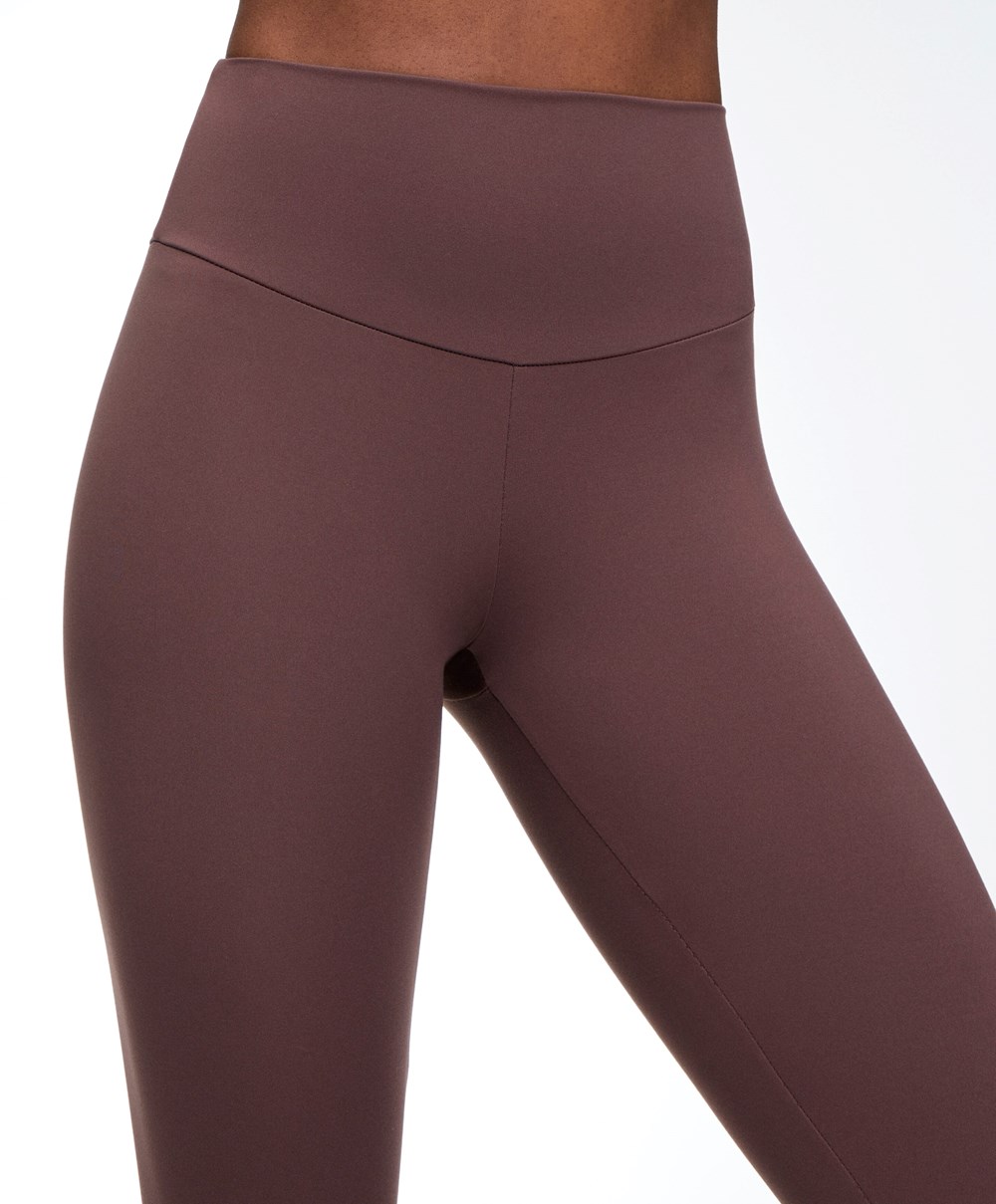 Oysho Comfortlux High-rise Ankle-length Leggings Washed Mahogany | LMOHNW-832