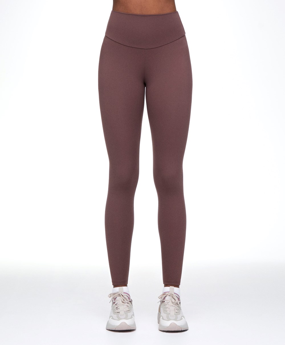 Oysho Comfortlux High-rise Ankle-length Leggings Washed Mahogany | LMOHNW-832