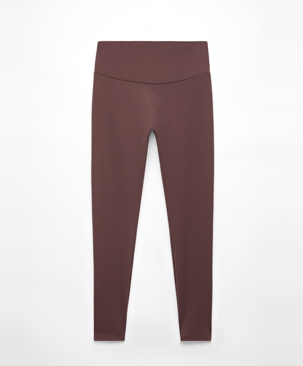 Oysho Comfortlux High-rise Ankle-length Leggings Washed Mahogany | LMOHNW-832