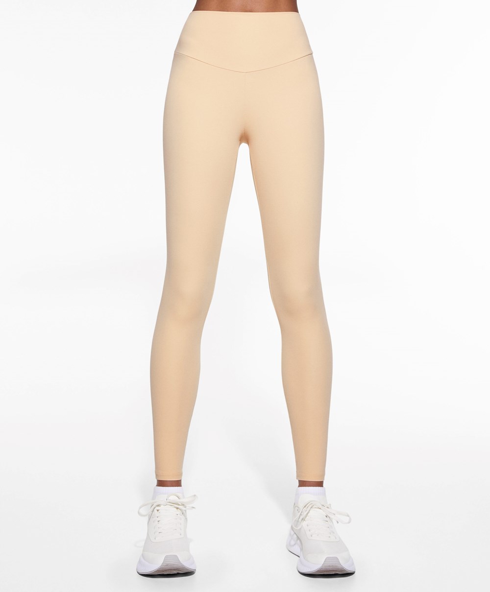 Oysho Comfortlux High-rise Ankle-length Leggings Vanilla | OJFUXZ-941