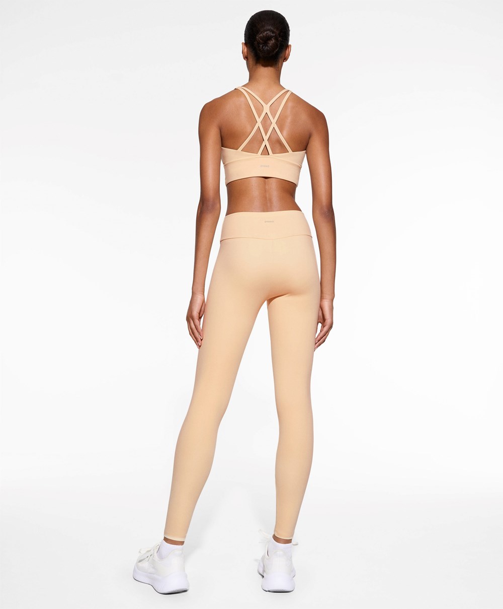 Oysho Comfortlux High-rise Ankle-length Leggings Vanilla | OJFUXZ-941