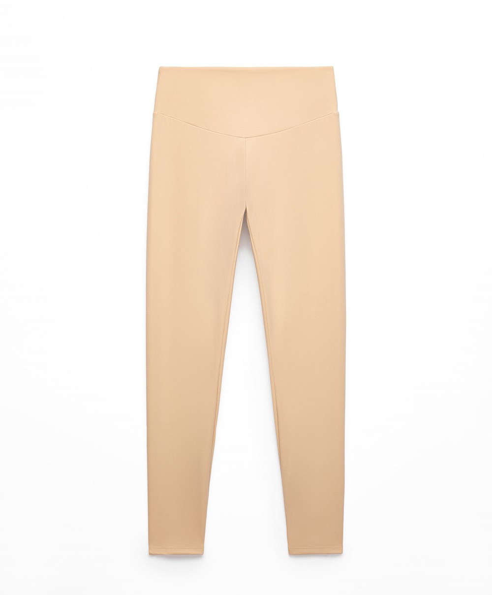 Oysho Comfortlux High-rise Ankle-length Leggings Vanilla | OJFUXZ-941