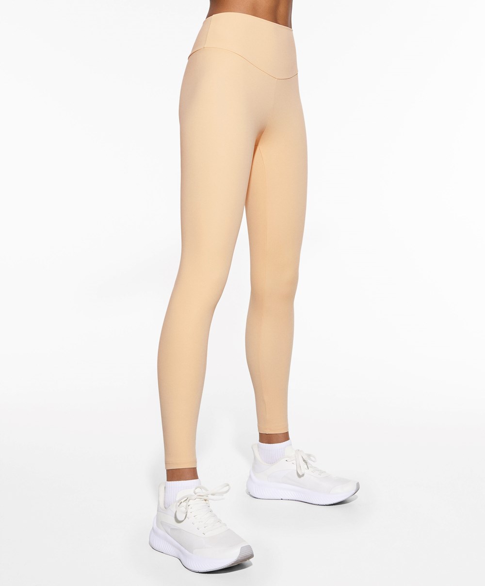 Oysho Comfortlux High-rise Ankle-length Leggings Vanilla | OJFUXZ-941