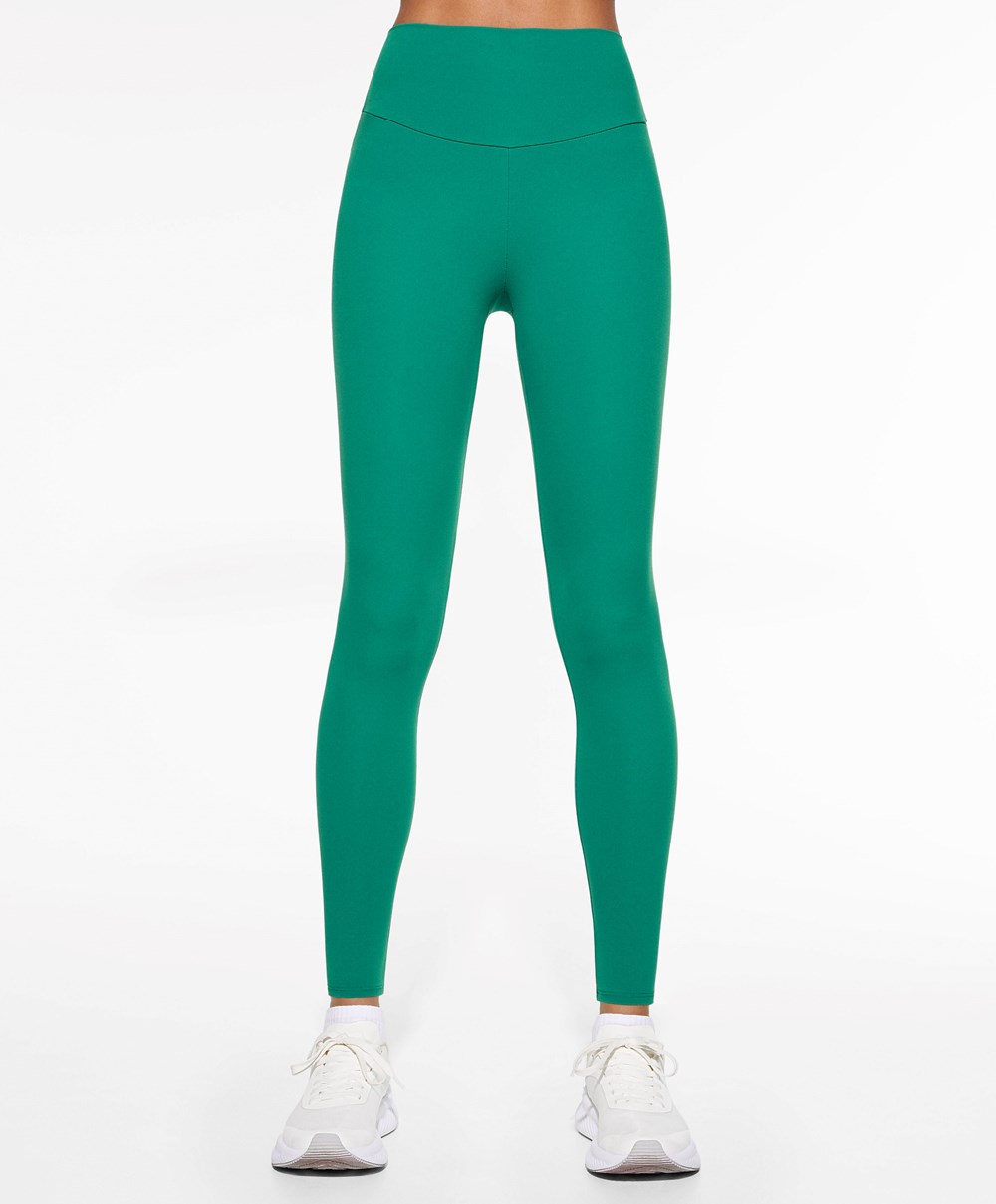 Oysho Comfortlux High-rise Ankle-length Leggings πρασινο | QCFUVG-927