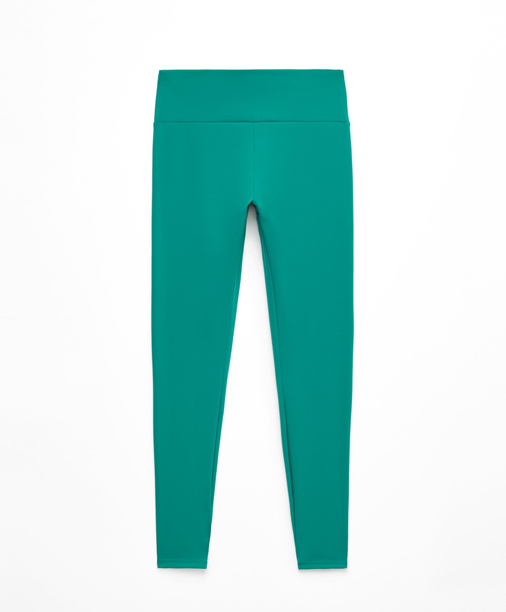 Oysho Comfortlux High-rise Ankle-length Leggings πρασινο | QCFUVG-927