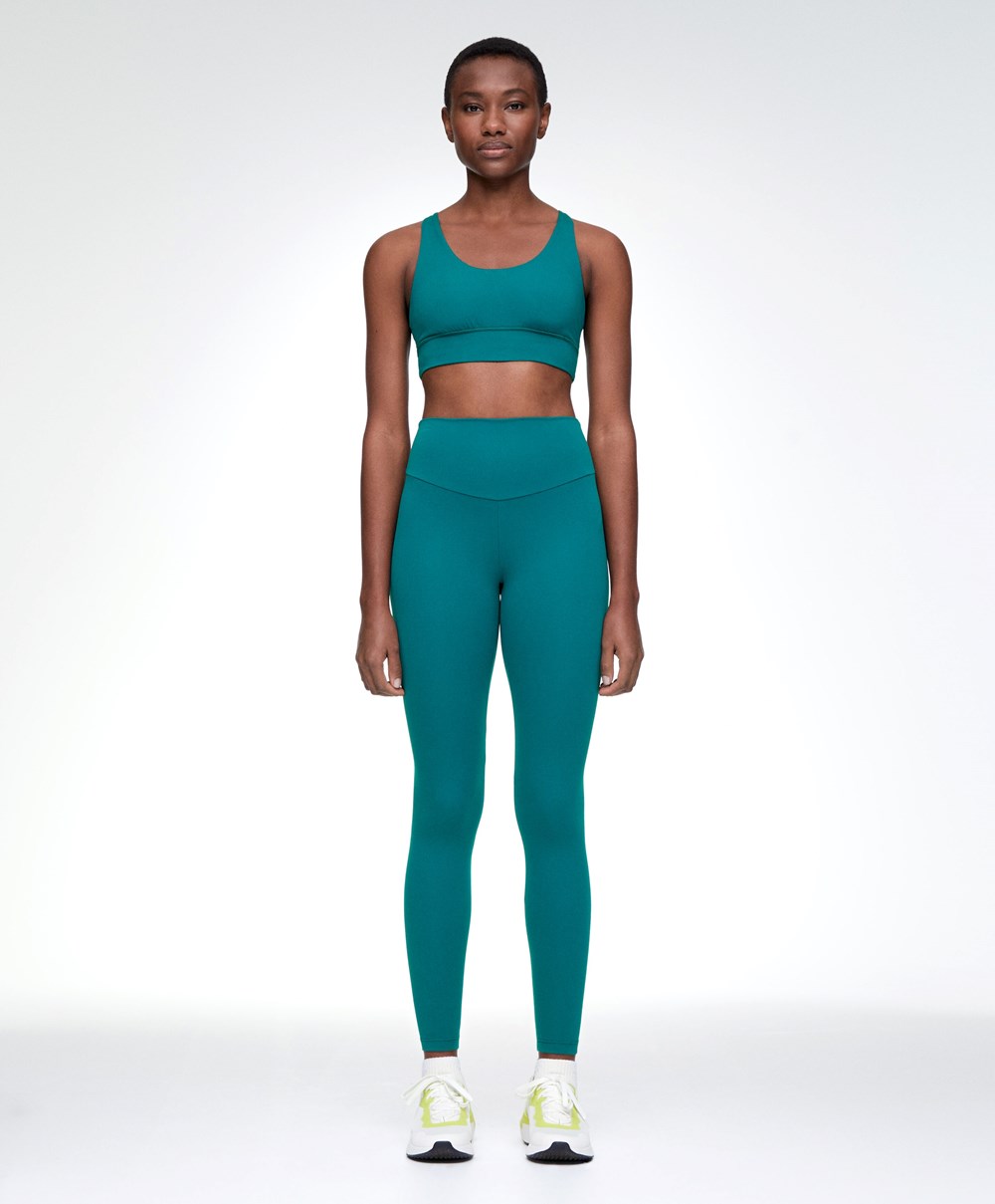 Oysho Comfortlux High-rise Ankle-length Leggings πρασινο | VCUMGD-739