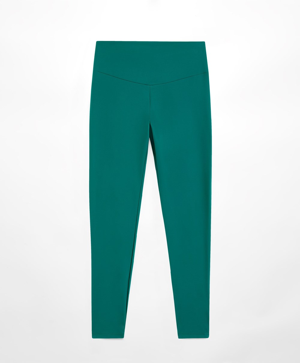 Oysho Comfortlux High-rise Ankle-length Leggings πρασινο | VCUMGD-739