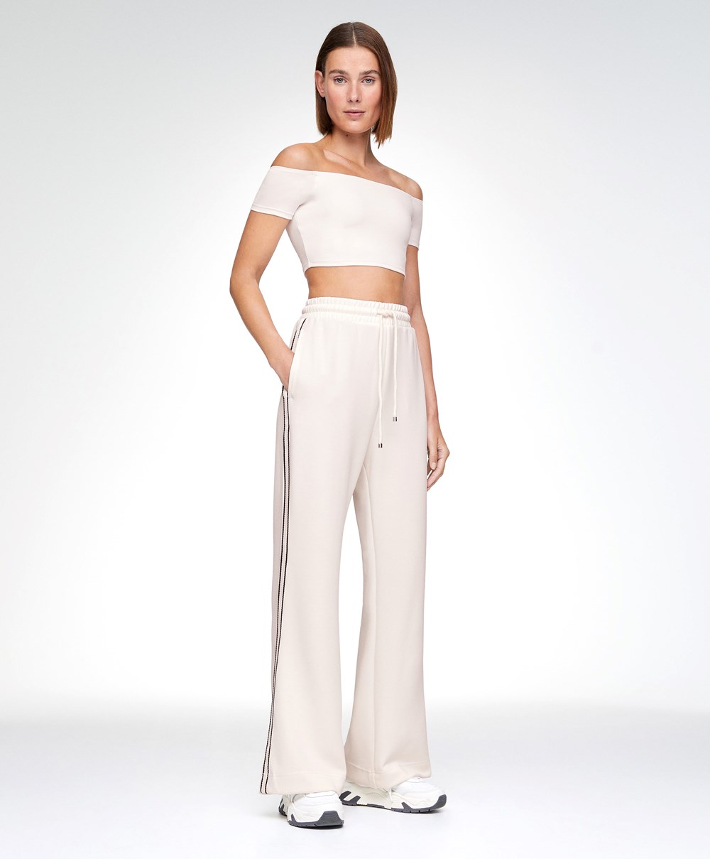 Oysho Comfortlux Off-the-shoulder Top With Cups Cream-white | TMUHCQ-208