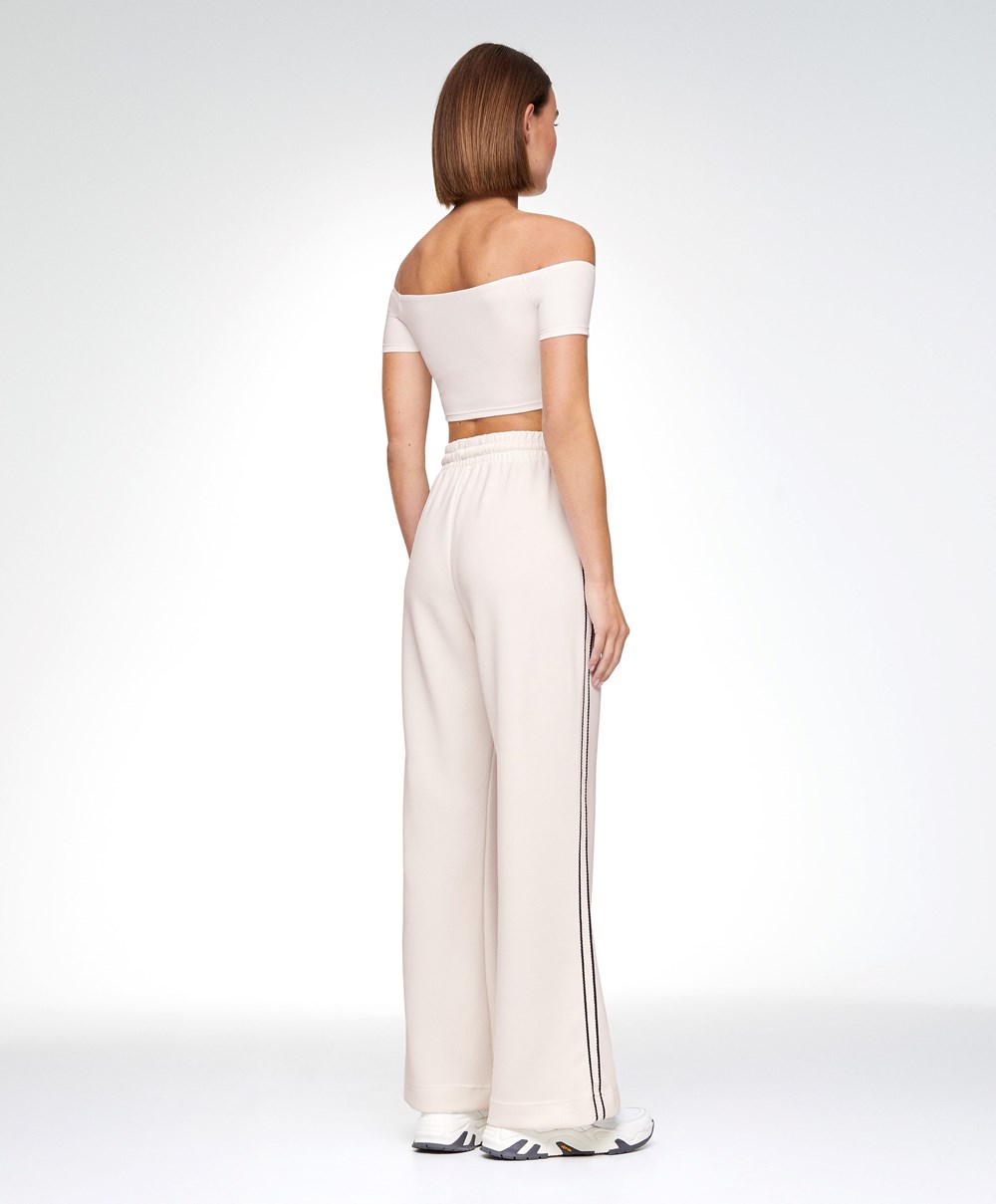 Oysho Comfortlux Off-the-shoulder Top With Cups Cream-white | TMUHCQ-208