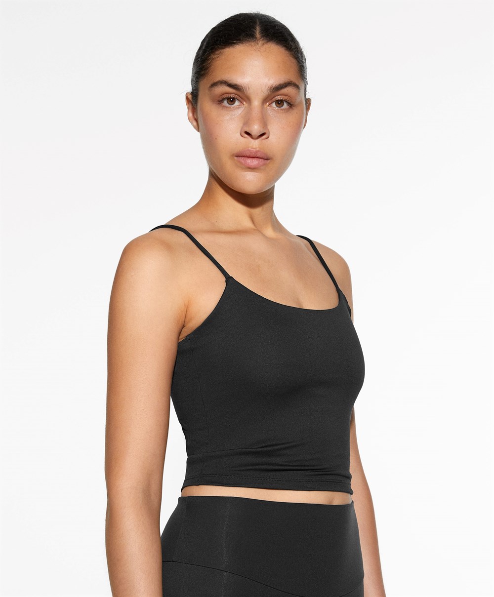 Oysho Comfortlux strappy Top μαυρα | HNTASZ-610