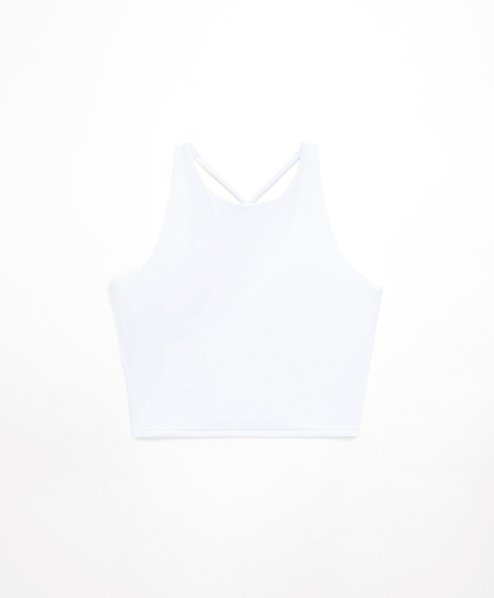 Oysho Comfortlux λουρακια Tank Top ασπρα | ZNYKOJ-102