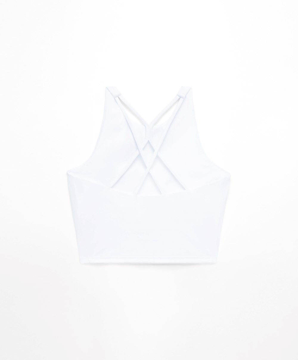 Oysho Comfortlux λουρακια Tank Top ασπρα | ZNYKOJ-102