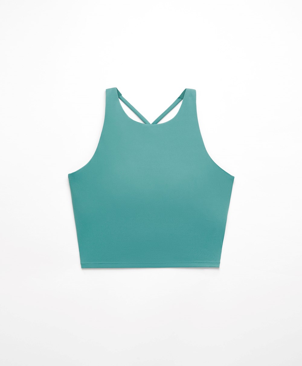 Oysho Comfortlux λουρακια Tank Top τυρκουάζ | TRBOVH-729