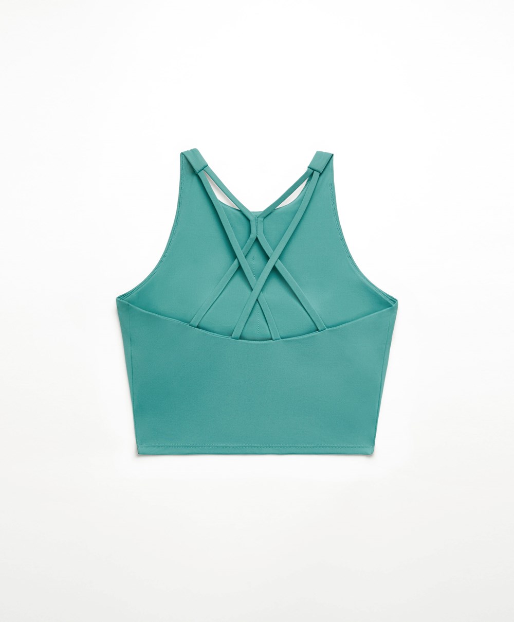 Oysho Comfortlux λουρακια Tank Top τυρκουάζ | TRBOVH-729