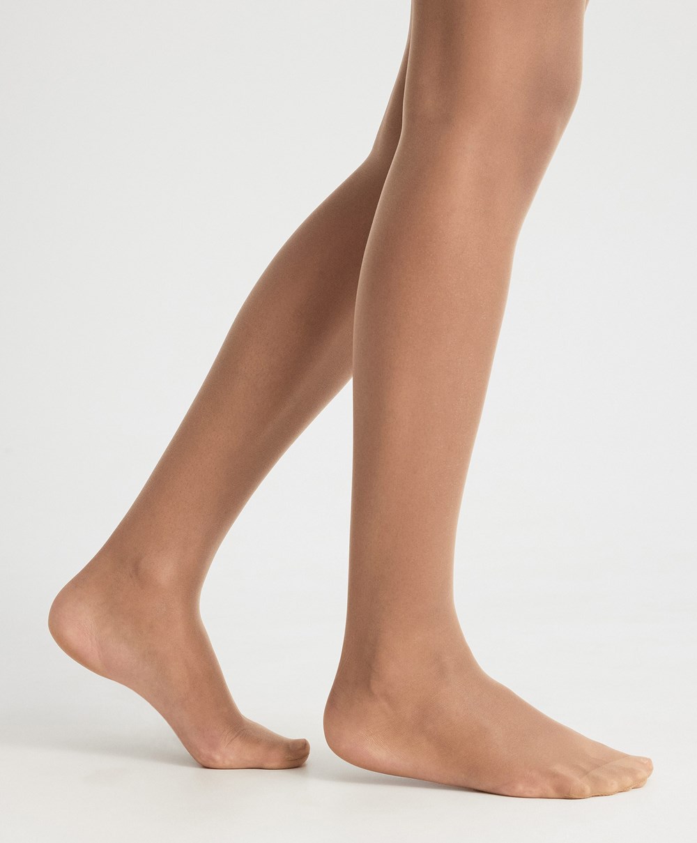 Oysho Compressive 8 Denier Tights Μπεζ | FAKGOD-403