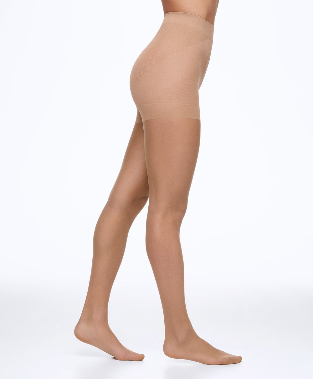 Oysho Compressive 8 Denier Tights Μπεζ | FAKGOD-403