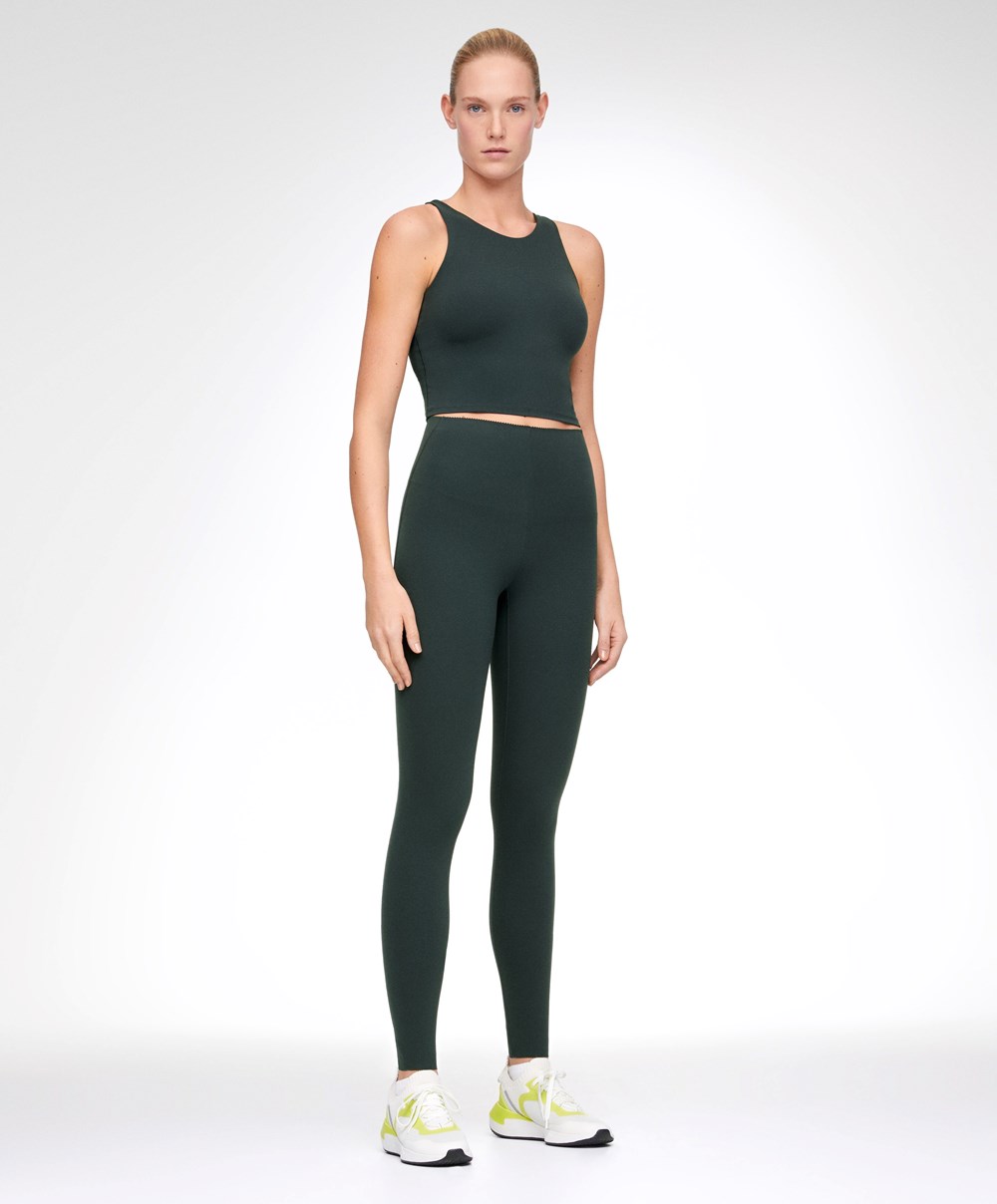 Oysho Compressive Core Control Ankle-length Leggings σκούρο μπλε | SLQWZH-169