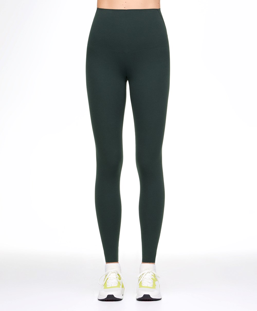 Oysho Compressive Core Control Ankle-length Leggings σκούρο μπλε | SLQWZH-169