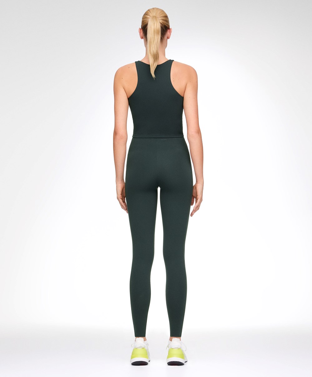 Oysho Compressive Core Control Ankle-length Leggings σκούρο μπλε | SLQWZH-169