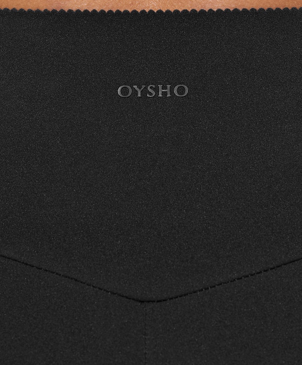 Oysho Compressive Pocket 10 Cm Hot Pant μαυρα | NAQYMB-216