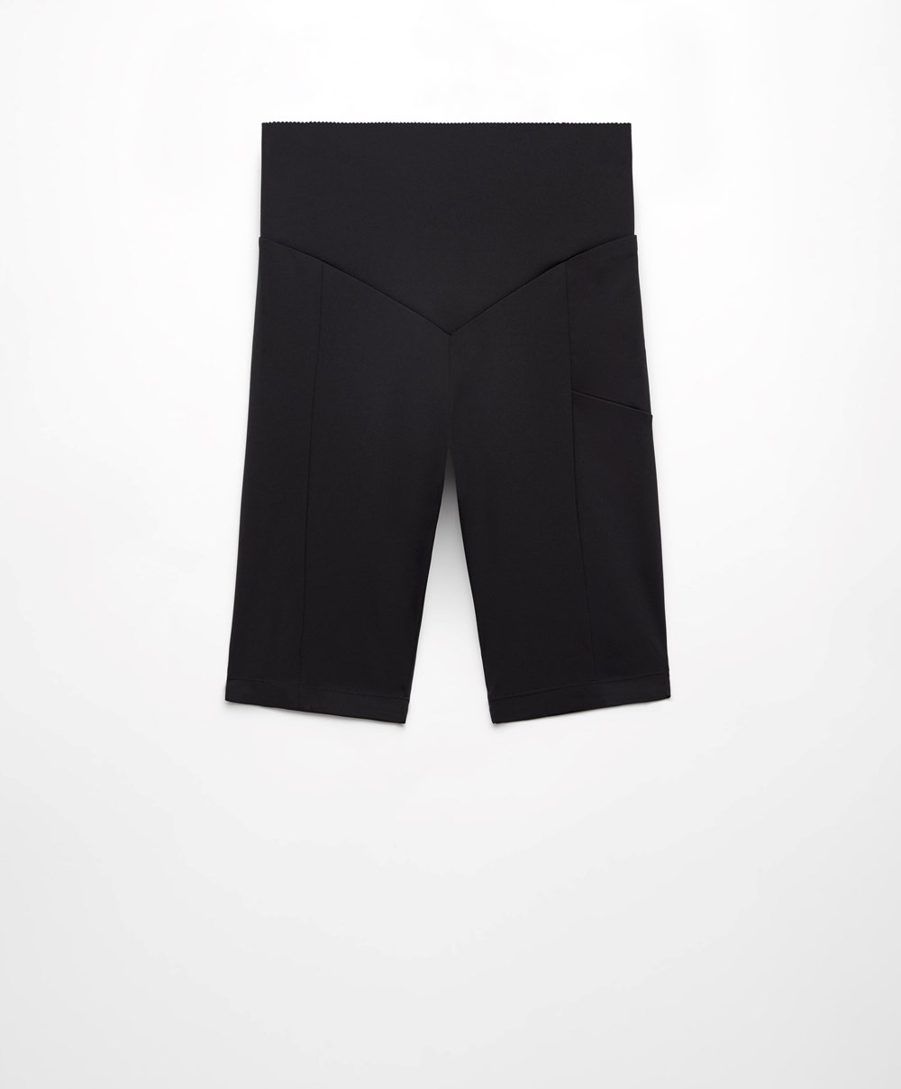 Oysho Compressive Pocket 20cm Cycle Leggings μαυρα | TUWNLA-876