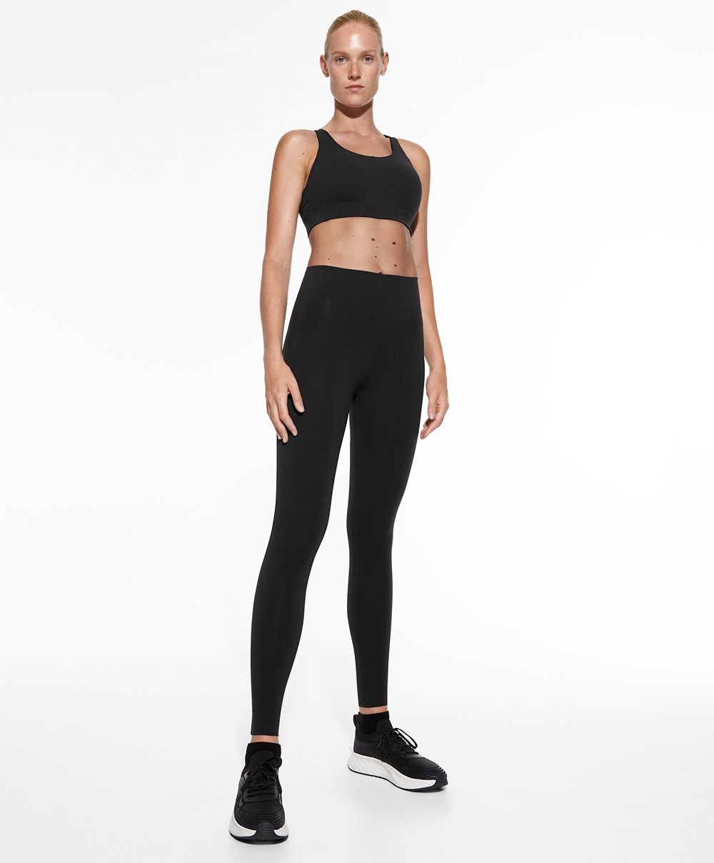 Oysho Compressive Raise Up 65cm Ankle-length Leggings μαυρα | HLMOWV-146