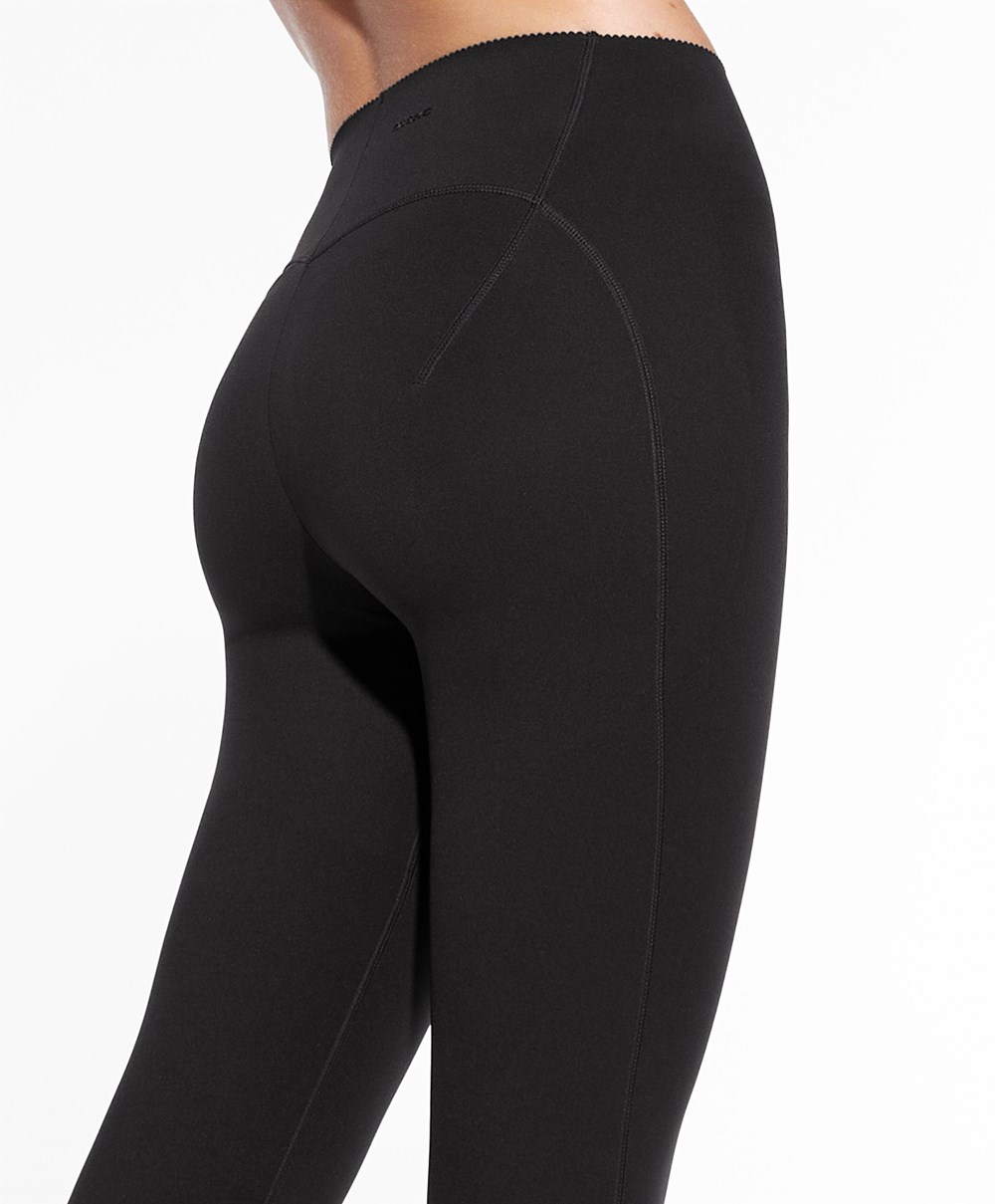 Oysho Compressive Raise Up 65cm Ankle-length Leggings μαυρα | HLMOWV-146