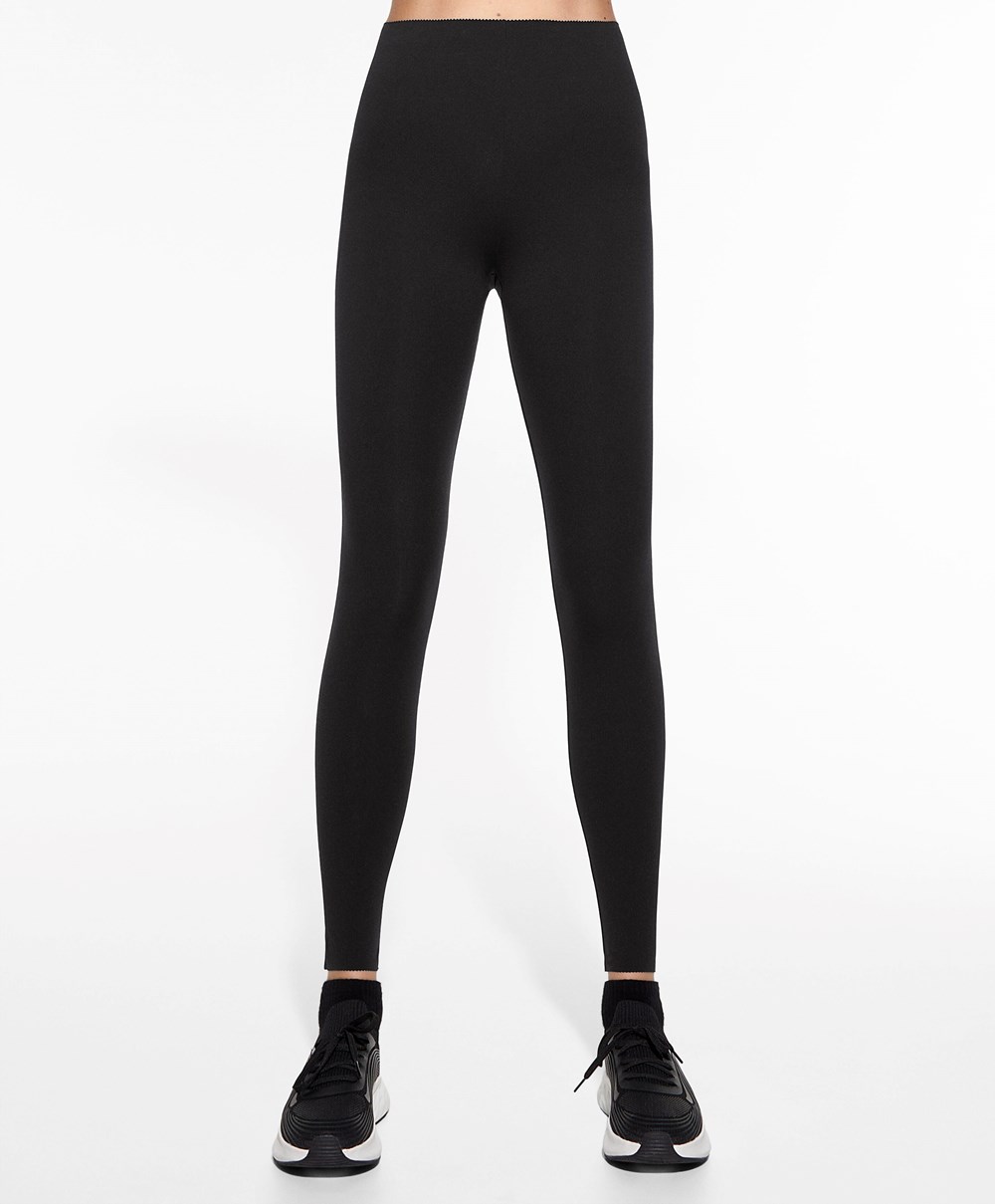 Oysho Compressive Raise Up 65cm Ankle-length Leggings μαυρα | HLMOWV-146