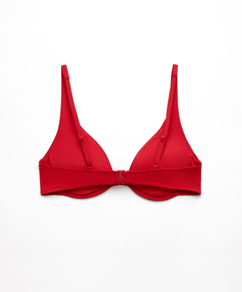 Oysho Continuous Underwire Halter Neck Μπικίνι Top κοκκινα | PTHUOL-258