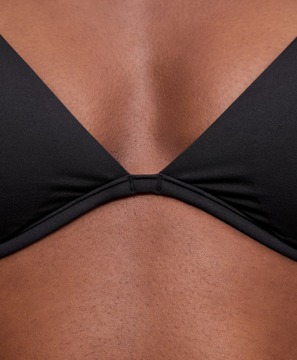 Oysho Continuous Underwire Halter Neck Μπικίνι Top μαυρα | WKQUSM-103