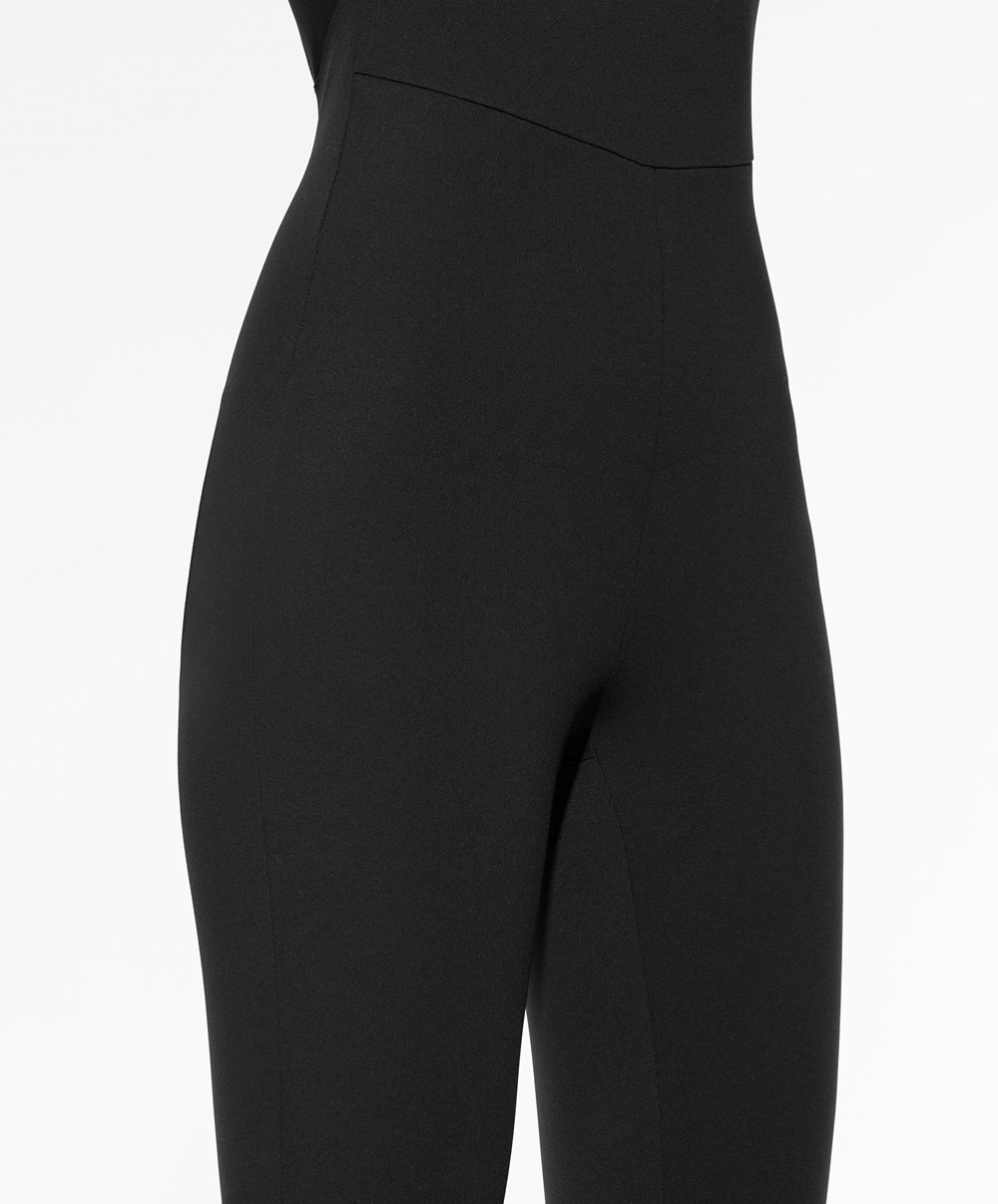 Oysho Core Control Compressive Jumpsuit μαυρα | CWGIOQ-690