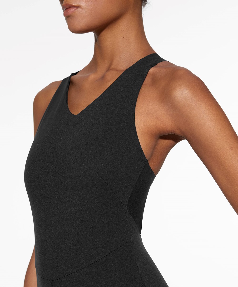 Oysho Core Control Compressive Jumpsuit μαυρα | CWGIOQ-690