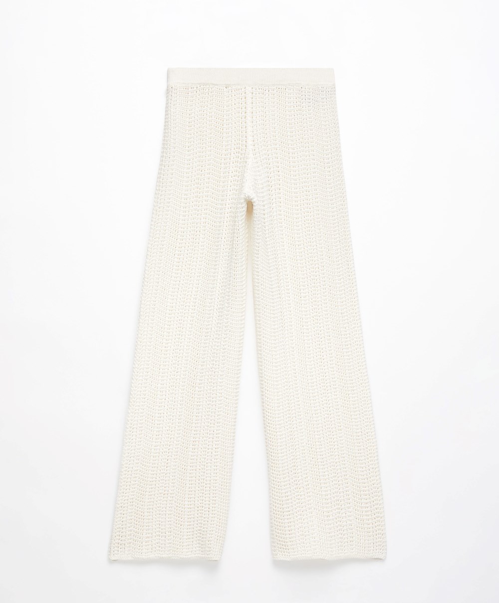 Oysho Crochet Trousers Bone Whte | BUYNRW-063