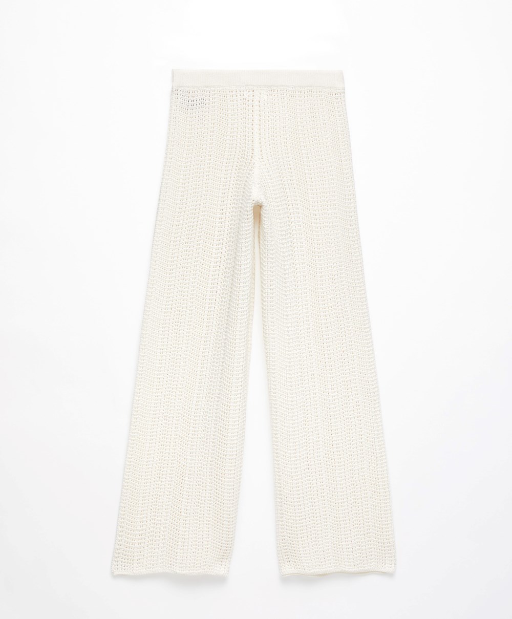 Oysho Crochet Trousers Bone Whte | BUYNRW-063