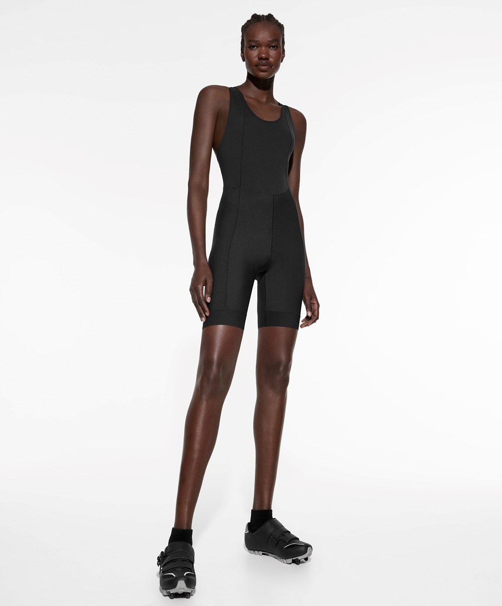 Oysho Cycling κοντο One-piece With Straps μαυρα | IUPVNO-563