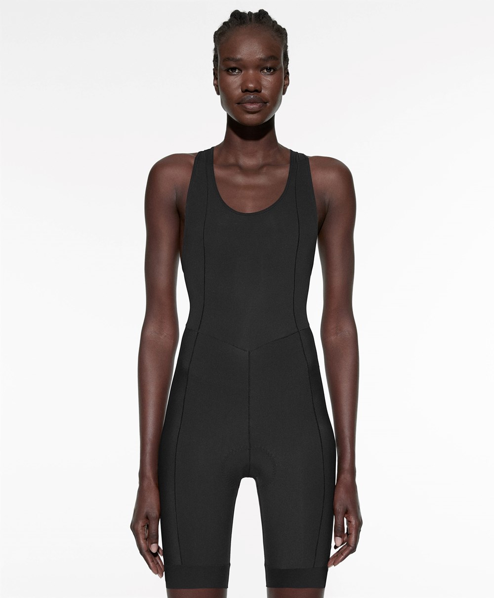 Oysho Cycling κοντο One-piece With Straps μαυρα | IUPVNO-563