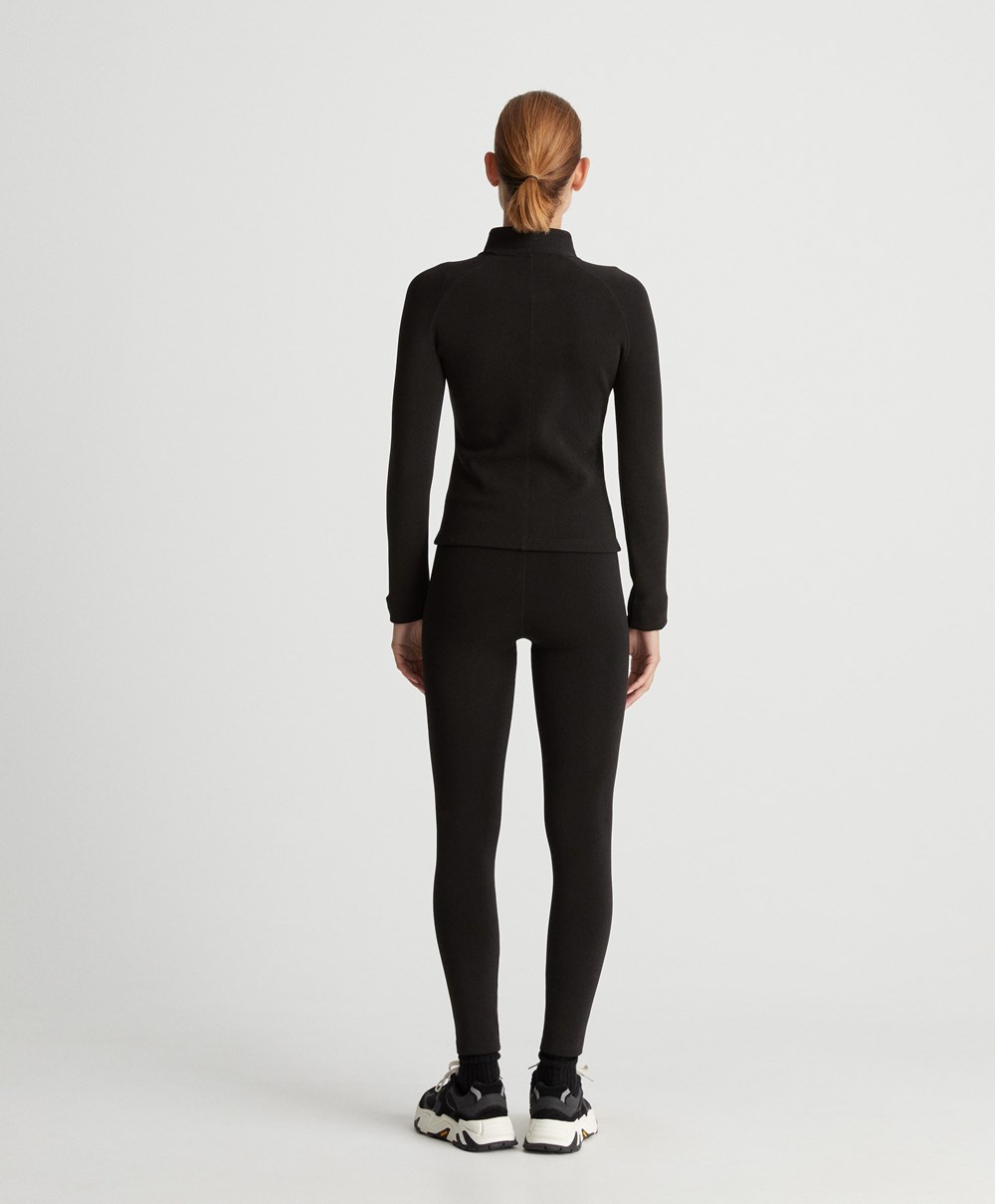 Oysho Extra Warm Compressive 70cm Ankle-length Leggings μαυρα | HKZUWG-167