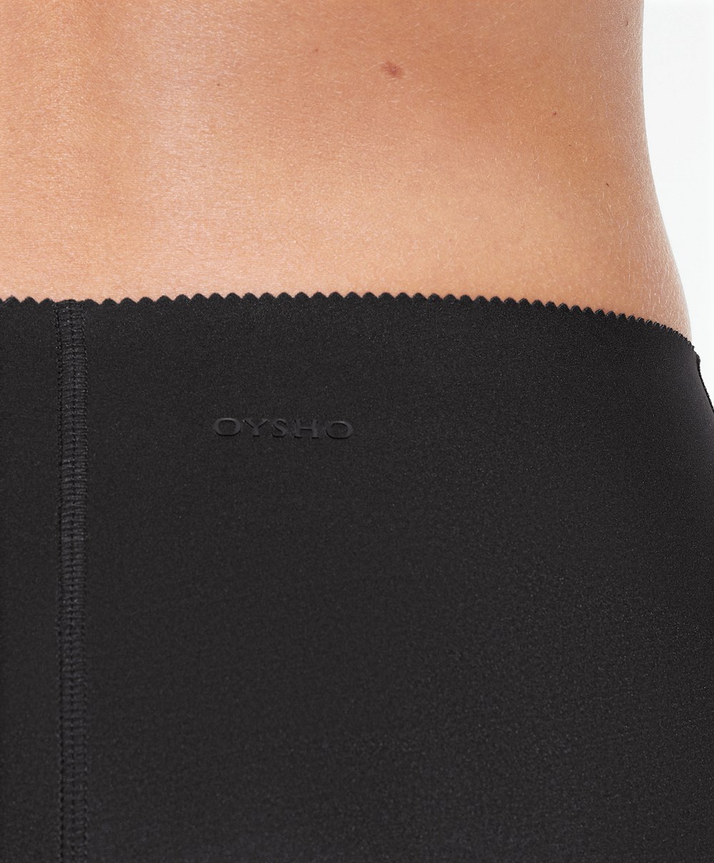 Oysho Extra-compressive Core Control 65cm Ankle-length Leggings μαυρα | EABCUF-578