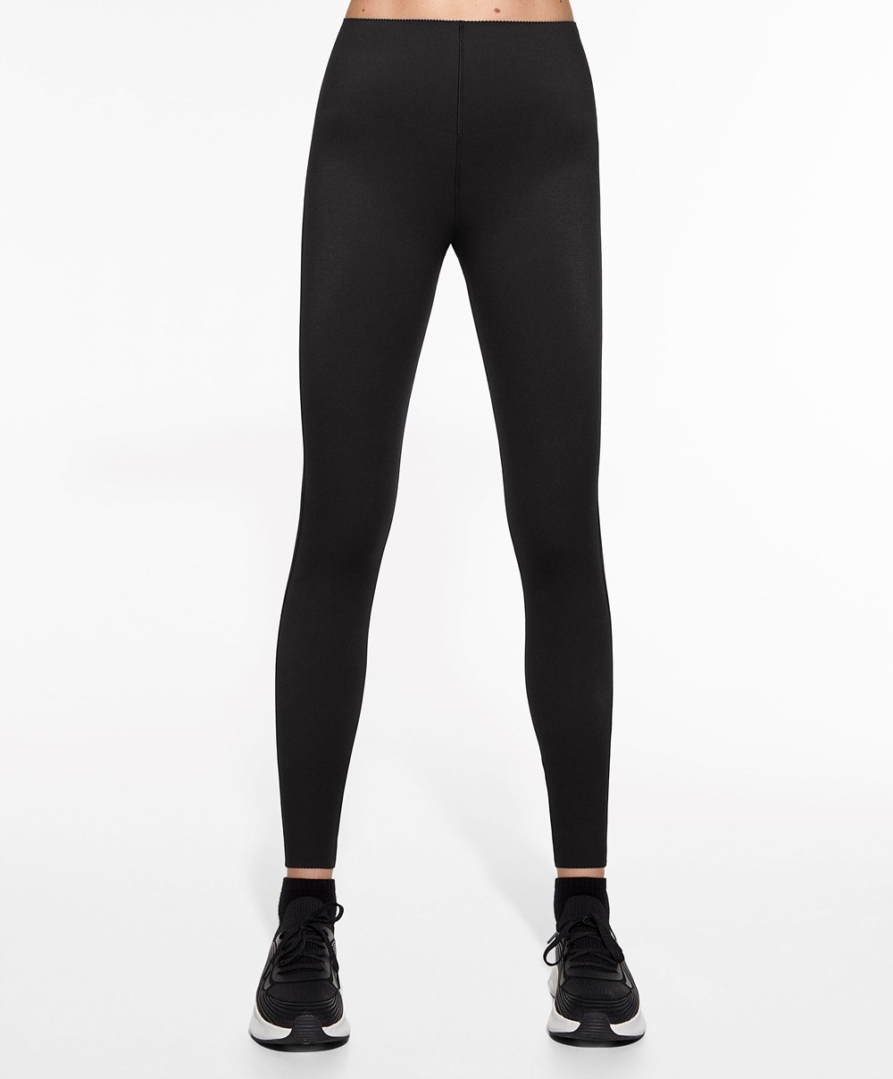 Oysho Extra-compressive Raise Up 65cm Ankle-length Leggings μαυρα | VJIHCU-691