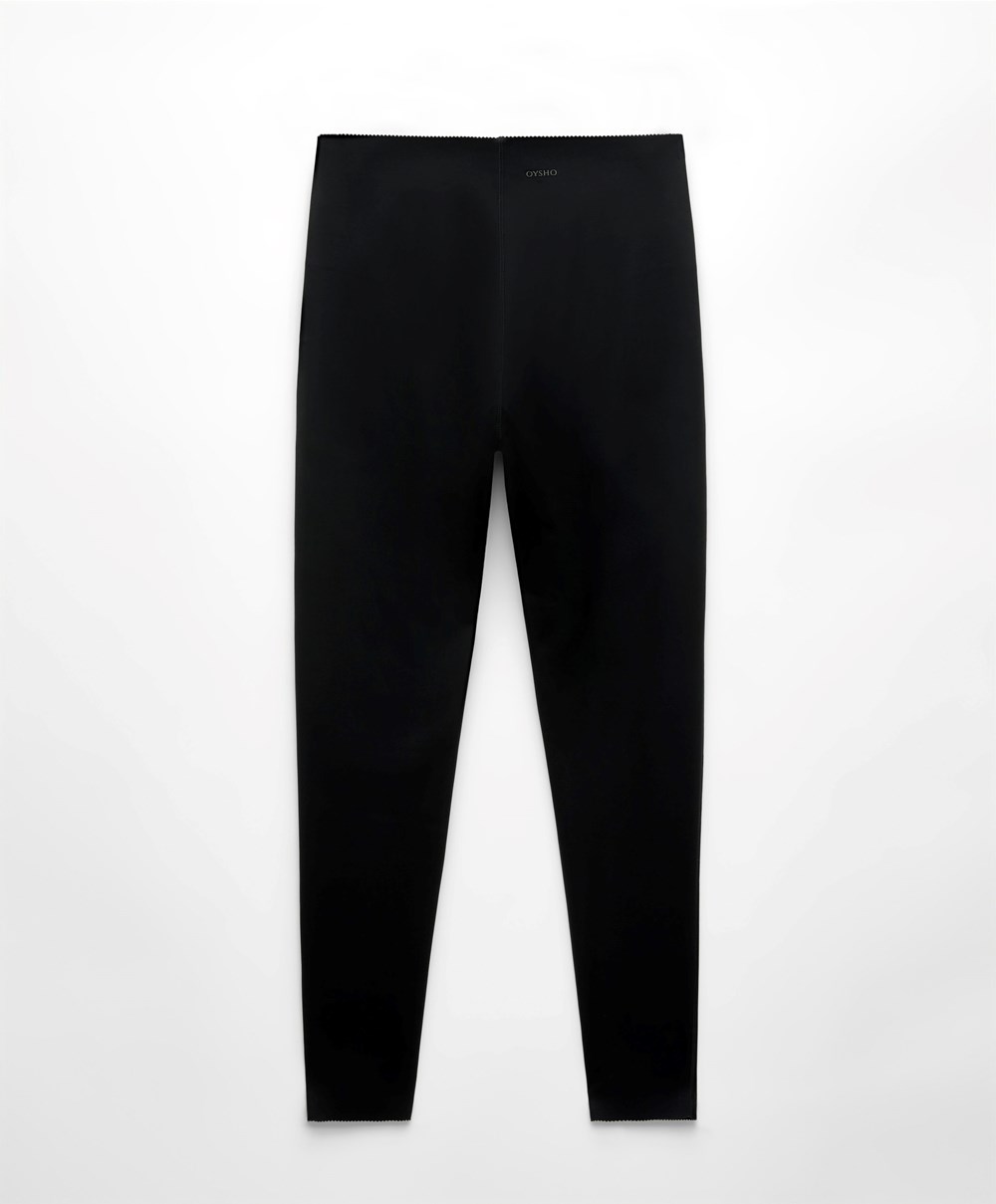 Oysho Extra-compressive Raise Up 65cm Ankle-length Leggings μαυρα | VJIHCU-691