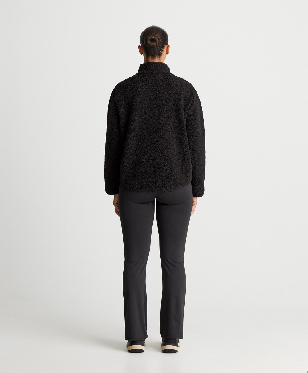 Oysho Faux-shearling Sweatshirt μαυρα | JFOWGC-816